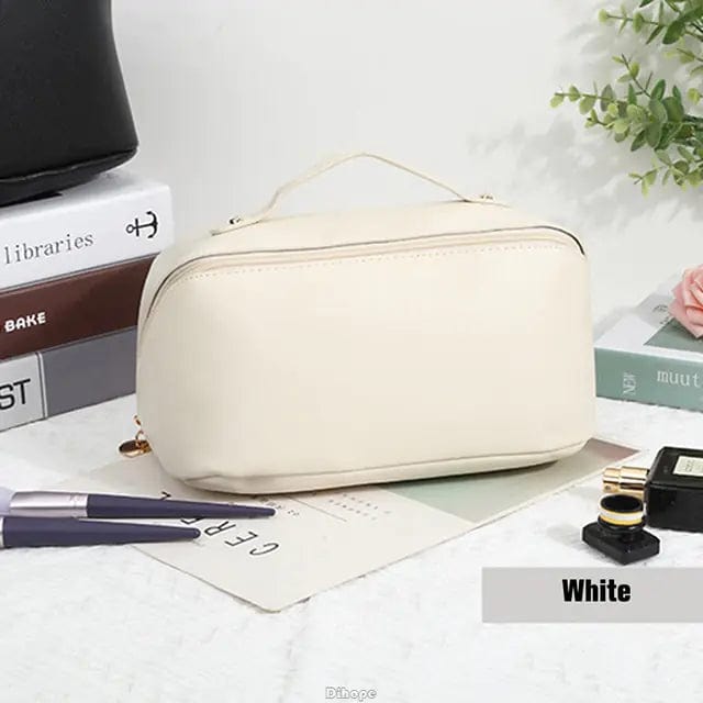 Journey of Becoming White / No Logo Large-Capacity Leather Cosmetic Bag