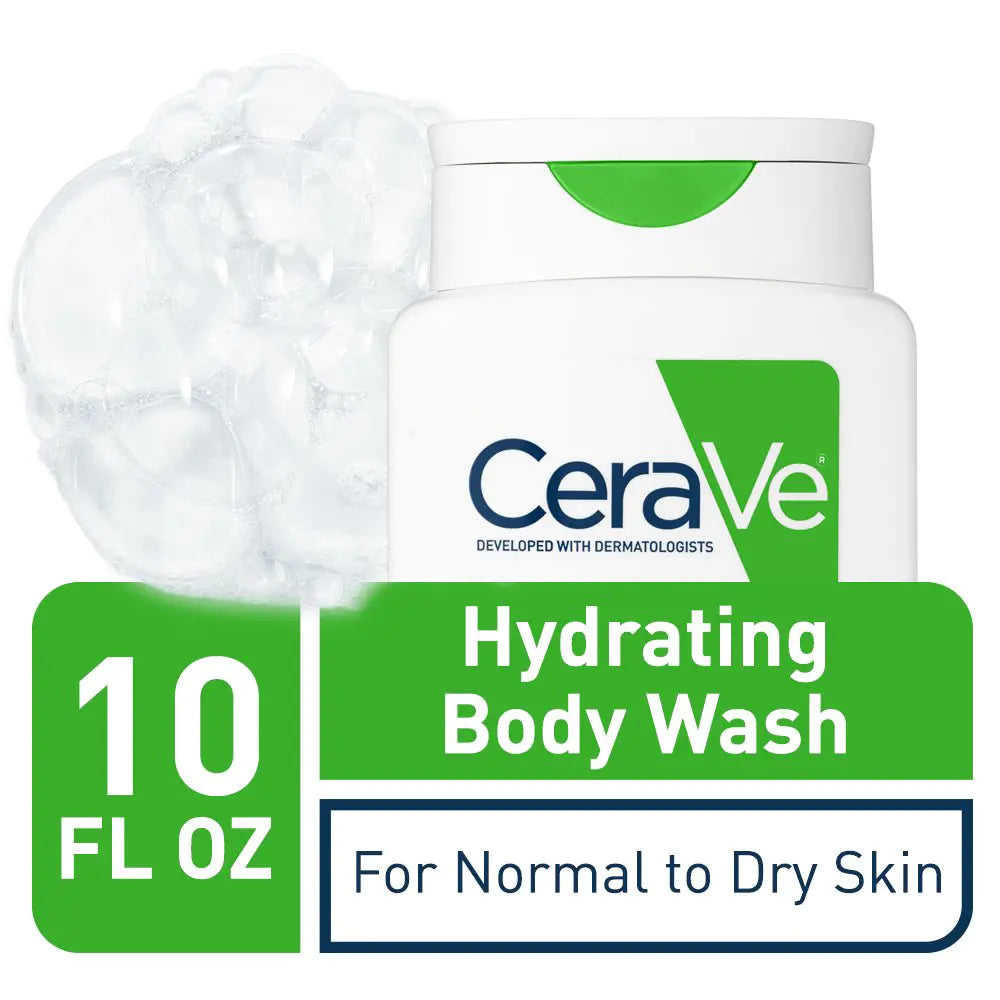 CeraVe Body Wash for Dry Skin | Moisturizing Body Wash with Hyaluronic Acid and Ceramides | Paraben, Sulfate & Fragrance Free | 10 Ounce