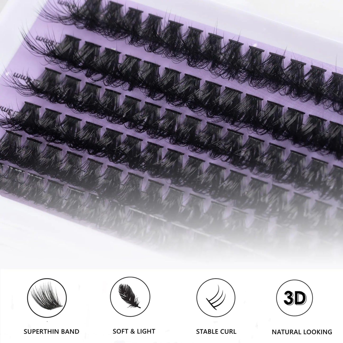 Cluster Lashes 120 Pcs Individual Lashes 10-16mm Length Mix DIY Eyelash Extensions Reusable Soft Natural False Eyelashes Super Thin Band Lash Clusters for Makeup Lash Extensions at Home- 60D 120 pcs - 60P