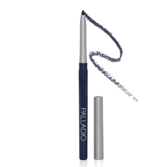 Palladio Retractable Waterproof Eyeliner, Richly Pigmented Color and Creamy, Slip Twist Up Pencil Eye Liner, Smudge Proof Long Lasting Application, All Day Wear, No Sharpener Required, Deep Blue