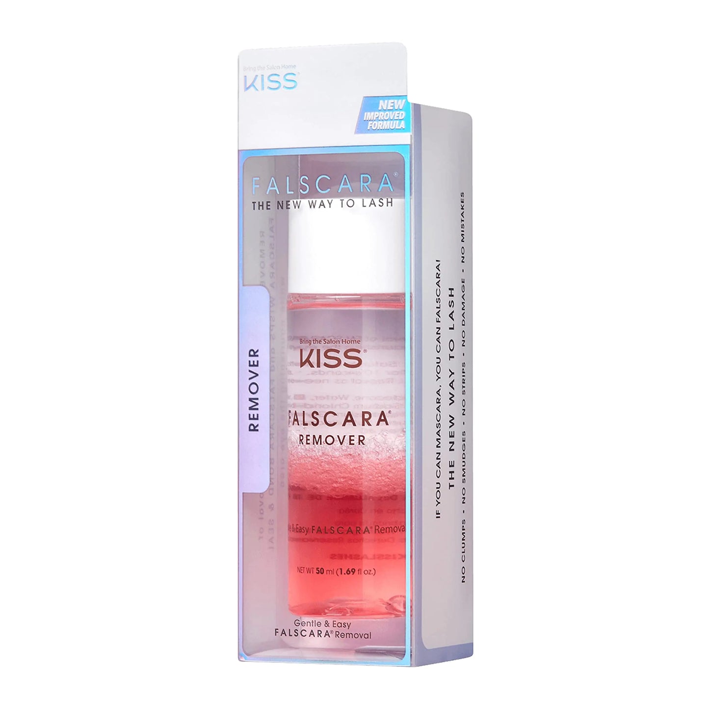 KISS Falscara Remover for Lash Adhesive, Makeup, and False Eyelash Wisps, Rosewater Infused Gentle Nourishing Formula, Includes 1 Bottle of Lash Remover, Net Wt. 50 ml (1.69 fl. oz.) Extension Remover