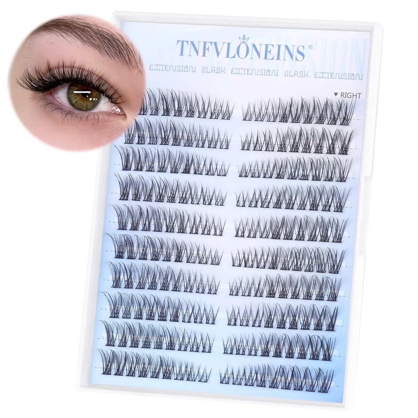 Natural Lash Clusters Wispy Cluster Eyelash Extensions Left&Right Cluster Lashes C Curl Individual Lashes Extension DIY Natural Eye Lash Clusters by TNFVLONEINS Left&Right Lash Clusters