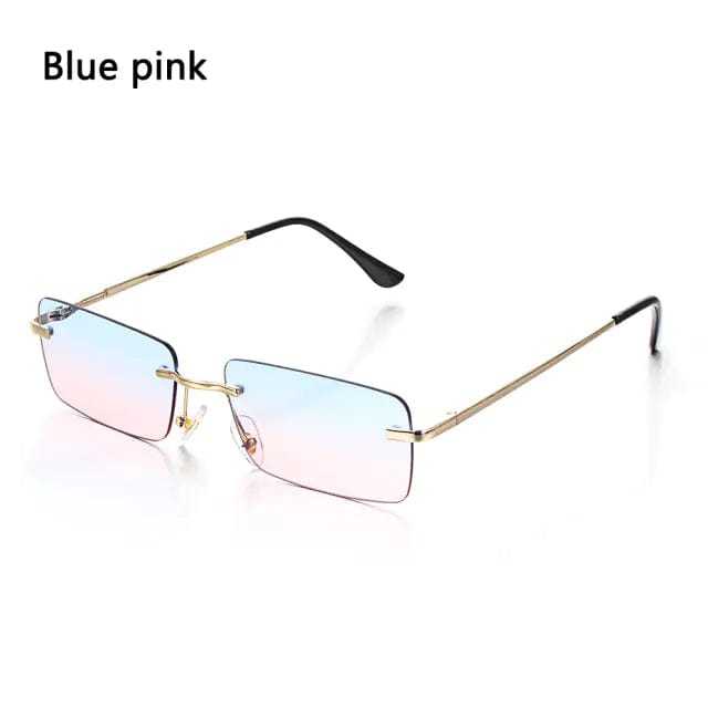 Journey of Becoming Rimless Small Rectangle Sunglasses UV400 Eyewear